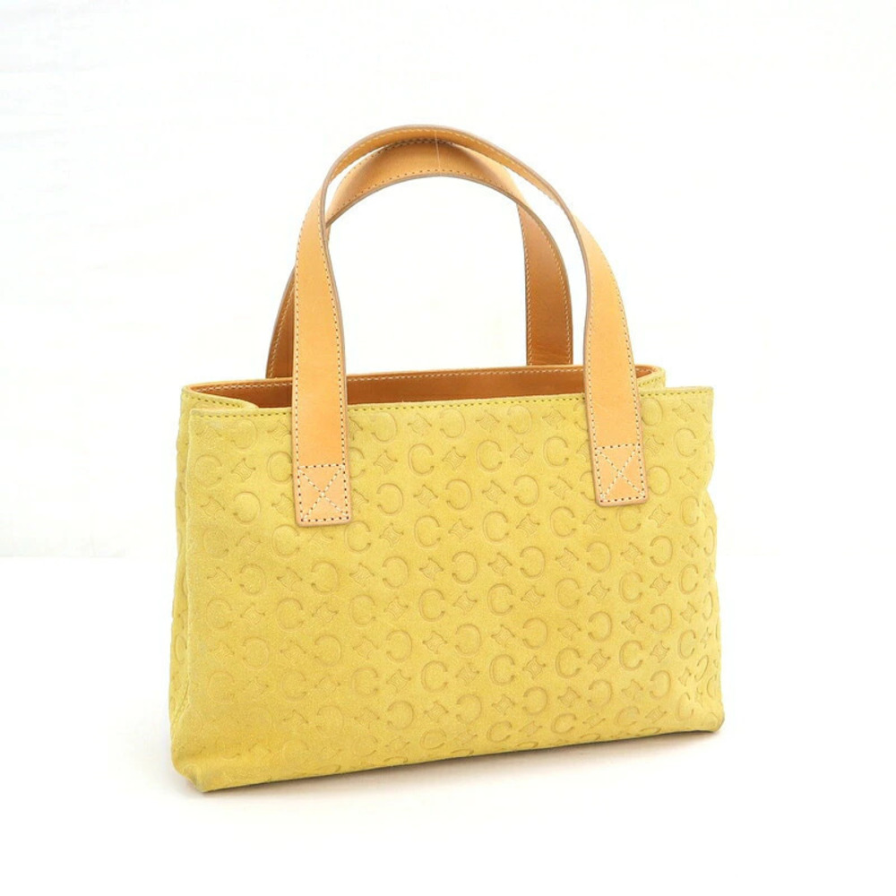 Celine Macadam Handbag Yellow Suede
